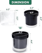 Phoenix Vine 6 Inch Self Watering Planter Pot, Black Terracotta Clay Pot with Glass Reservoir for Indoor Plants, Herbs, Flowers, Set of 2, 52-C-F-2 - Image 2