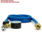 TOPRING Long Hose Air Compressor Water Blow Out Adapter with integrated Pressure Gauge. RV Winterizing Kit with male GHT connector (Blue) - Image 4