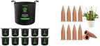 VIVOSUN 10-Pack 3 Gallon Grow Bags and 10Pcs Self-Watering Spikes, Hexagonal Terracotta Watering Stakes, Auto-Water Device, Planter Insert for Indoor & Outdoor Potted Plants, 10-Pack by VIVOSUN