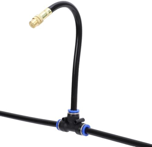 Jiawu 65FT Drip Irrigation Kit Adjustable Watering System for Garden Yard Lawn Greenhouse - Copper Nozzles, Aluminum Micro Sprayers, Compatible (8mm 20m Universal Dual Outlet) - Image 3