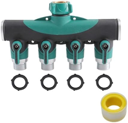 2 Pcs 2-4 Way Heavy Duty Garden Hose Splitter Faucet Outdoor Adapter For Water Spigot For Garden Hose(Green-4 Way USA) by Unknown