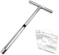 X·CELLENT Soil Probe, Soil Sample Probe 20 Inch with Reusable Soil Sampler Bags,Stainless Steel T-Style Handle Soil Test Kit, for Soil Sampling Plant Care/Agriculture/Garden/Farm(20”S/T-Style） by X%C2%B7CELLENT
