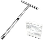 X·CELLENT Soil Probe, Soil Sample Probe 20 Inch with Reusable Soil Sampler Bags,Stainless Steel T-Style Handle Soil Test Kit, for Soil Sampling Plant Care/Agriculture/Garden/Farm(20”S/T-Style） by X%C2%B7CELLENT