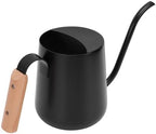 Stainless Steel Watering Can with Long Spout Beech Wood Handle 1000ml for Indoor Plants s Garden (Black) - Image 2
