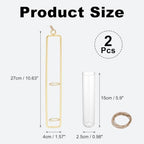 METALLIXITY Hanging Clear Glass Hydroponic Plant Propagation Tube Vase 2Pcs - Image 2