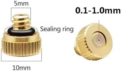 50Pcs Brass Irrigation Thread Mist Nozzle Low Pressure Misting Sprayer Water Nozzles UNC10-24 for Dust Control Outdoor Cooling System(0.3mm) - Image 4