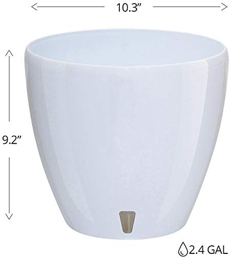 Gardenera 10.3" DECO Self Watering Pots for Indoor Plants in POPPY-RED - Decorative Flower Pot with Water Level Indicator and Drainage Cartridge for All House Plants, Flowers, Herbs and Succulents - Image 2
