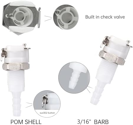 2Pcs 3/16" Plastic Panel Mounting Hose Barb Quick Connector Fittings - Image 3