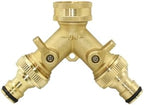 Garden Tap Splitter Brass Garden Hose Splitter 2 Way Tap Y Type Watering Connector Garden Tap for Outdoor Faucet for Outdoor (D) - Image 6