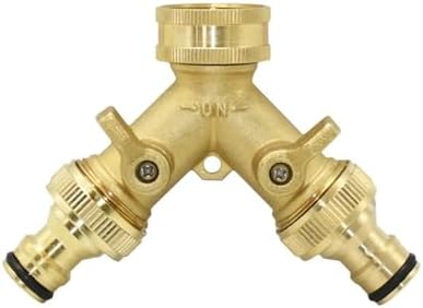Garden Tap Splitter Brass Garden Hose Splitter 2 Way Tap Y Type Watering Connector Garden Tap for Outdoor Faucet for Outdoor (B) - Image 6