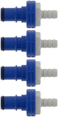 09MBLU1 Blue Male End Connector, 1/4 in (6mm) Insert, Quick-Connect, Pack of 4 by Unknown