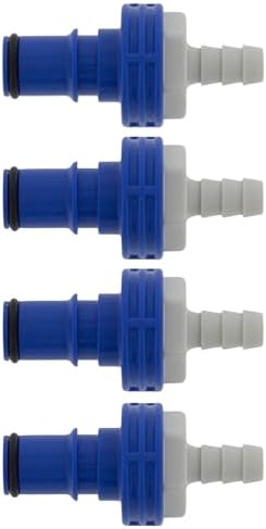 09MBLU1 Blue Male End Connector, 1/4 in (6mm) Insert, Quick-Connect, Pack of 4 by Unknown
