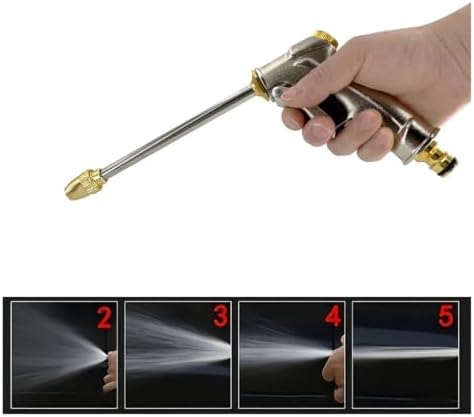 1PC Metal High-Pressure Long Rod Water Gun, Portable And Adjustable Garden gun With 100Ml Foam Pot, Irrigation Kit(Set 2) - Image 5