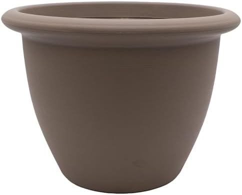 The HC Companies Sevilla Flower Planters - Durable Outdoor & Indoor Planter - Round Lightweight Self Watering Plant Pots for Herbs & More (16" Cappuccino, Pack of 1) by TheHCCompanies