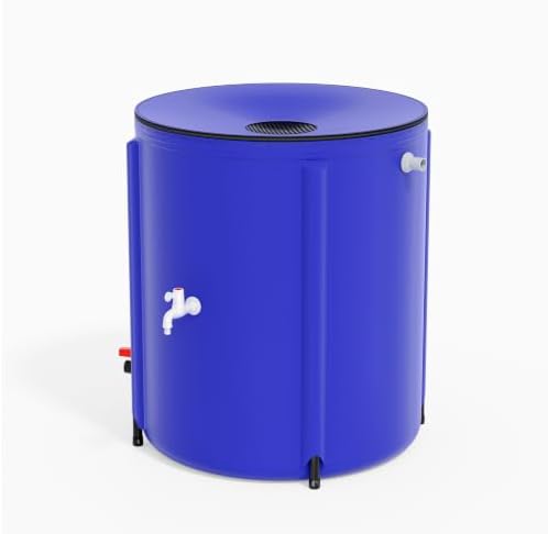 VINGLI Collapsible Rain Barrel Portable Rain Water Collection (Blue, 50 Gallon) by VINGLI