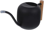 Plant Watering Can Black with Long Spout, Stainless Steel 1.2l by Mikikit