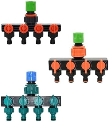 Hoses Connector Garden Hose Distributor 4-Way Faucet Hose Water Distributor Faucet Connector G1/2 G3/4 G11PCS(C-1) by Unknown