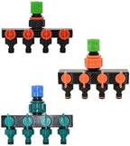 Hoses Connector Garden Hose Distributor 4-Way Faucet Hose Water Distributor Faucet Connector G1/2 G3/4 G11PCS(C-1) by Unknown