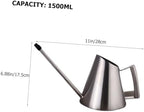 Stainless Steel Watering Can 1500ml Metal Long Spout Garden - Image 2