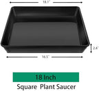 Square Plant Saucer 18 Inch 5 Pack, Planter Trays for Flower Pots, Plant Water Catcher Drip Dishes, Plastic Bottom Watering Plates Indoors and Outdoors - Black - Image 7
