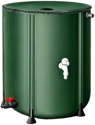 Portable Rain Barrel 264 Gallon Water Storage Tank with Filter Spigot for Rainwater Collection from Gutters - Efficient Rainwater Harvesting System (Black, 0.7x0.98m) by Unknown