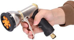 Garden Hose Nozzle with 9 Sprayer Patterns, Heavy Duty Metal High Pressure Hand Water Hose Nozzle Watering Plants and Lawn - Image 2