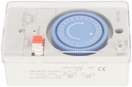 TB118N Mechanical Time Control Switch PC Material 100 to 240V AC 15 Min Minimum Interval 24 Hour Programmable Timer Switch for Home Garden Water Heater Street Light Appliance - Image 5