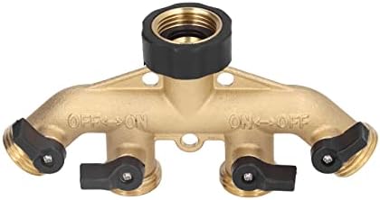 Brass 4 Way Hose Faucet Manifold Splitter for Garden Hose Distributor (US Plug) - Image 3
