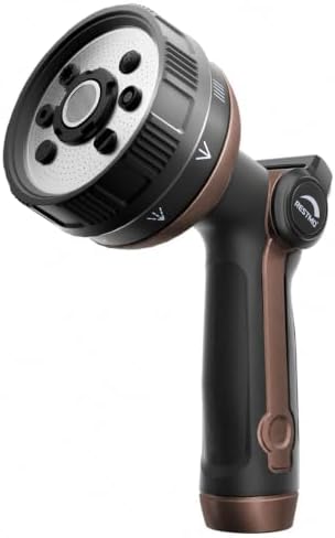 RESTMO Garden Hose Nozzle Heavy Duty, Thumb Control Metal Sprayer Nozzle by Restmo