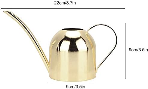 Stainless Steel Water Can for Indoor Plants and Garden, Mini Indoor Watering Can for Small Plants Stainless Steel Watering Can with Long Spout for Desk, Windowsill & Bonsai, 17oz/500ml (Gold) - Image 2