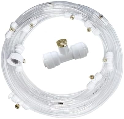 Outdoor Misters Cooling System with Transparent Hose, Brass Fog Nozzles by Unknown