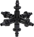 4/7MM 6-Way Garden Water Connector for Micro Tubing 1/4'' Hose Water Splitters Micro Irrigation Coupling Adaptor Barbed(5 PCS) by Unknown