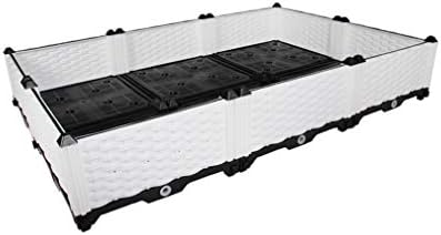 Hershii DIY Garden Raised Bed Rectangular Plant Growing Container Kits Plastic Vegetables Herbs Flowers Large Planter Box for Balcony, Patio, Backyard, Meadow - White - 46.06 X 30.7 X 8.66 Inches - Image 2