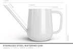 Metal Indoor Plant Watering Can with Long Spout 1000ml - White - Image 6