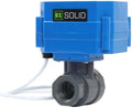 U.S. Solid 1/2 in UPVC Motorized Ball Valve, 9-24 V AC/DC, 2-Wire Auto Return, Normally Closed, Standard Port 13.5 mm Bore, IP65 by USSolid