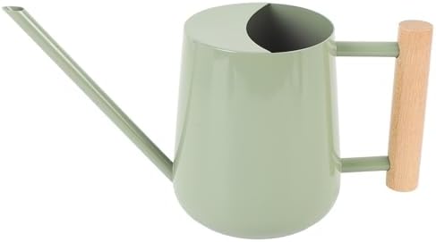 Watering Can for Indoor Plants: Small Stainless Steel Metal Watering Jug with Long Spout and Wood Handle, 1L Mini Plant Waterer Pot for Houseplant Bonsai Outdoor Garden - Image 2