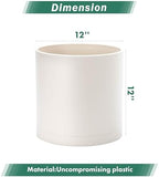 D'vine Dev Plastic Planter Pot with Saucer, 12 in, Oatmeal, 74-X-H-3 - Image 3