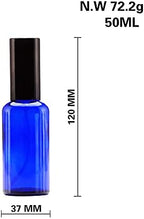 YIZHAO Blue Glass Spray Bottles 2oz, with Small Fine Mist Spray, Metal Cap, Refillable for Essential Oil,Travel,Cleaning,Perfume,Aromatherapy,Makeup – 12 Pcs - Image 2