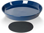 Ceramic Plant Saucer Tray 9 10 11 Inch Blue, 11.3" OD x9.7 ID x1.8 Deep| Round Sturdy Heavy Duty Glazed Bevel Planter Drip Flower pots with Catch Basin for Indoor Outdoor Plants by Unknown