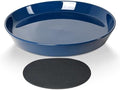 Ceramic Plant Saucer Tray 12 14 15 Inch Blue, 15" OD x12.25 ID x2.2 Deep Extra-Large Size Sturdy Heavy Duty Glazed Bevel Planter Drip Flower pots with Catch Basin for Indoor Outdoor Plants by Unknown