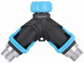 2 Way Metal Faucet "Y" Splitter Connector with Lever Shut Offs - Pack of (5) by Unknown