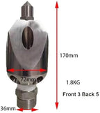 Dredging Sewer Cleaning Spray Nozzle, High Pressure 1.8kg Stainless Steel Sewer Drain Cleaning Puncture Jetter Head(1.8kg 3I4 135L) - Image 3