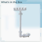 Fountain Sprinkler, Five-Head Pool Water Feature, 3 Adapters, Rotating Nozzle, White - Image 4