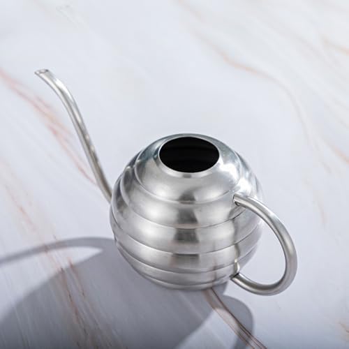 VILLCASE Stainless Steel Watering Can 400ml for Indoor Plants, Metal Sprinkling Pot with Rippled Sphere Spray Head, Small Household Gardening Watering Kettle for Succulents and Flowers - Image 6