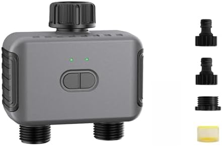 Irrigation Controller Automatic Water Timer Dual Hose Garden Irrigation Watering System Faucet Sprinkler Programmer Support IPX5 by Unknown