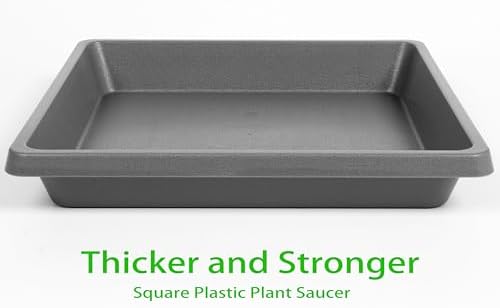 Plant Saucer 12 Inch Square 4 Pack, Plastic Plant Drip Trays, Plant Saucers for Indoors and Outdoors, Flower Pot Saucers, Saucers for Potted Plants, Planter Saucer, Plant Water Catcher Trays for Pots - Image 3
