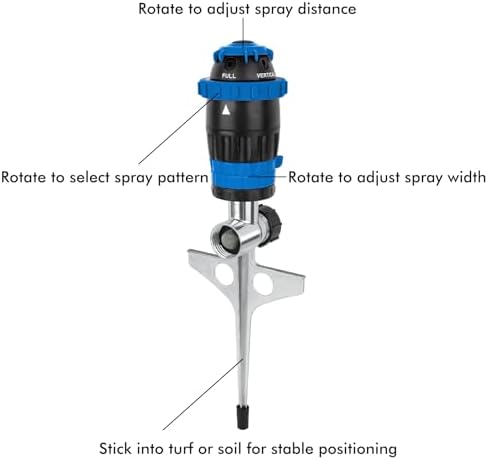 RESTMO Gear Drive Sprinkler with Metal T-Spike Base,Blue - Image 2