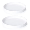 Phoenix Vine 12 Inch Plastic Plant Saucer Water Drip Tray, Heavy Sturdy Round Plant Drainage Tray for Indoors Outdoor, Set of 2, Matte White, 21-TY-12W-2 by Phoenix+Vine