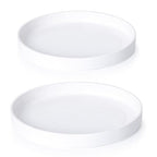 Phoenix Vine 12 Inch Plastic Plant Saucer Water Drip Tray, Heavy Sturdy Round Plant Drainage Tray for Indoors Outdoor, Set of 2, Matte White, 21-TY-12W-2 by Phoenix+Vine