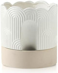Nihow Ceramic Self Watering Pots for Indoor Plants, 8 Inch,Beige by Nihow